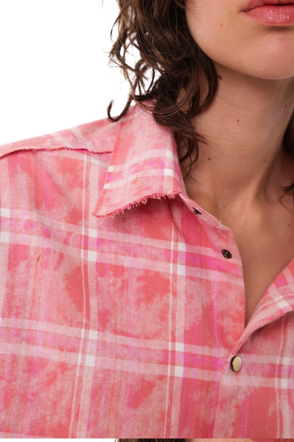 Pink raw edge shirt