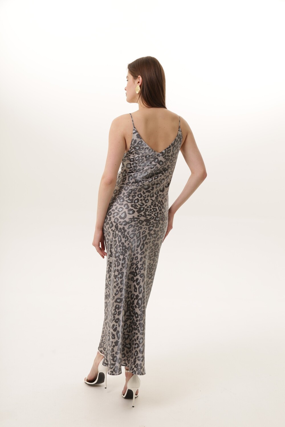 Dress - combination leopard grey
