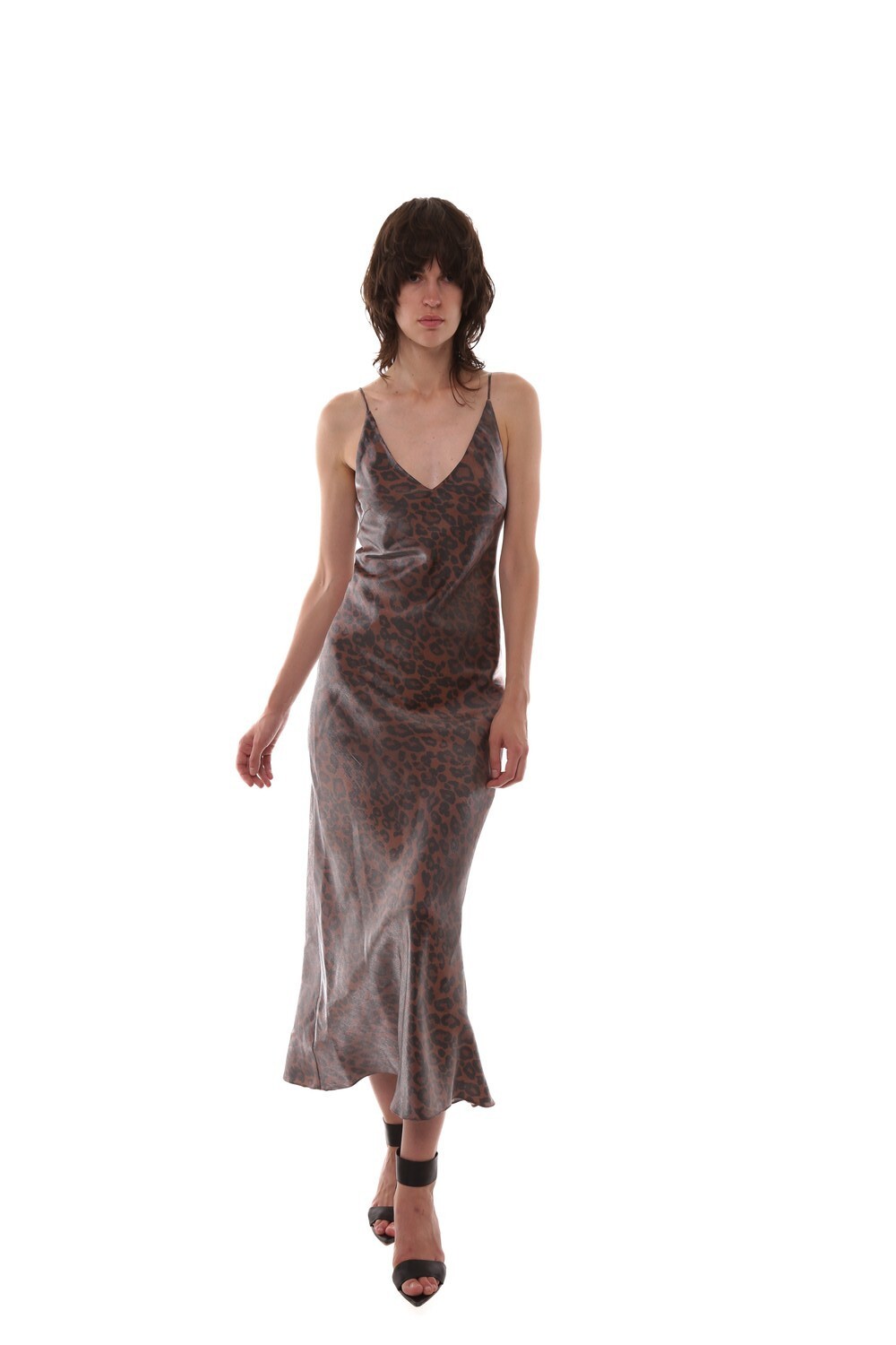 Brown leopard slip dress